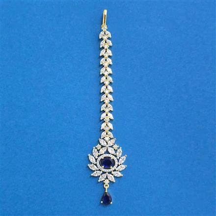 Cubic Zirconia Classic Tikka With 2tone Plating