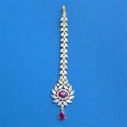 Cubic Zirconia Classic Tikka With 2tone Plating