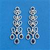Cz Classic Earring With Rhodium Plating