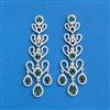 Cz Classic Earring With Rhodium Plating