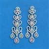 Cz Classic Earring With Rhodium Plating