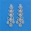 Cz Classic Earring With Rhodium Plating