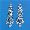 Cz Classic Earring With Rhodium Plating