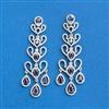 Cz Classic Earring With Rhodium Plating
