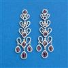 Cz Classic Earring With Rhodium Plating