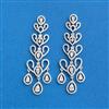 Cz Classic Earring With Rhodium Plating
