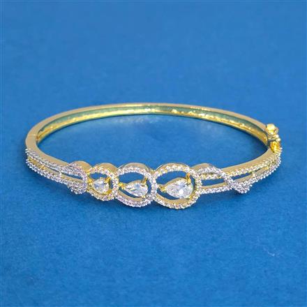 Cz Delicate Kada With 2 Tone Rhodium Plating