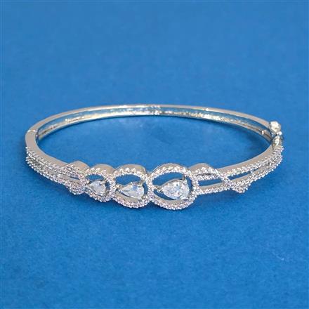 Cz Delicate Kada With 2 Tone Rhodium Plating