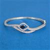 Cz Openable Kada With Rhodium Plating