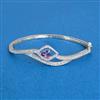 Cz Openable Kada With Rhodium Plating