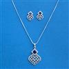 Cubic Zirconia Classic Pendant Set With Rhodium Plating