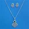 Cubic Zirconia Classic Pendant Set With Rhodium Plating