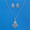 Cubic Zirconia Classic Pendant Set With Rhodium Plating