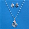 Cubic Zirconia Classic Pendant Set With Rhodium Plating