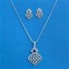 Cubic Zirconia Classic Pendant Set With Rhodium Plating