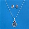Cubic Zirconia Classic Pendant Set With Rhodium Plating