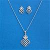 Cubic Zirconia Classic Pendant Set With Rhodium Plating