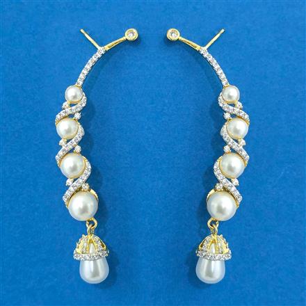 Cubic Zirconia Earcuff With 2tone Rhodium Plating