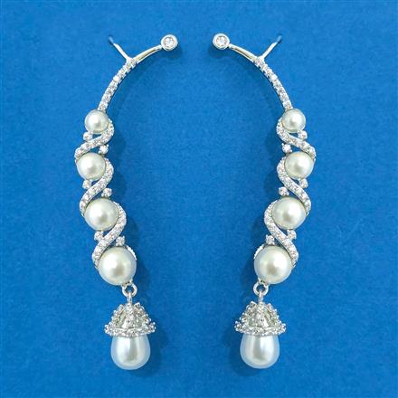 Cubic Zirconia Earcuff With 2tone Rhodium Plating