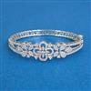 Cz Openable Kada With Mehndi 2 Tone Rhodium Plating