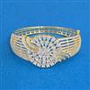 Cubic Zirconia Openable Kada With Mehndi 2 Tone Rhodium Plating