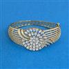 Cubic Zirconia Openable Kada With Mehndi 2 Tone Rhodium Plating