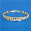Cz Openable Kada With Mehndi 2 Tone Rhodium Plating