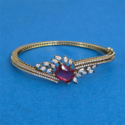 Cz Openable Kada With Mehndi Plating
