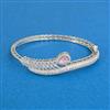 Cubic Zirconia Openable Kada With Rhodium Plating