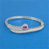Cubic Zirconia Openable Kada With Rhodium Plating