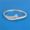 Cubic Zirconia Openable Kada With Rhodium Plating