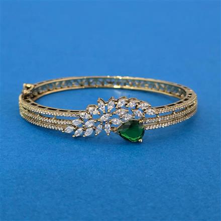 Cz Openable Kada With Mehndi Plating
