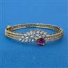 Cz Openable Kada With Mehndi Plating