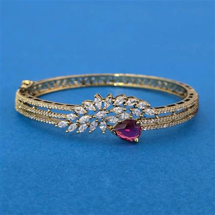Cz Openable Kada With Mehndi Plating