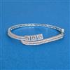 Cz Openable Kada With Mehndi 2 Tone Rhodium Plating