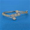 Cz Openable Kada With 2 Tone Mehndi Rhodium Plating
