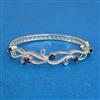 Cz Openable Kada With Rhodium Plating