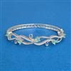 Cz Openable Kada With Rhodium Plating