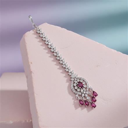 Cubic Zirconia Classic Tikka With Rhodium Plating