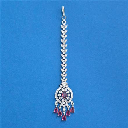 Cubic Zirconia Classic Tikka With Rhodium Plating