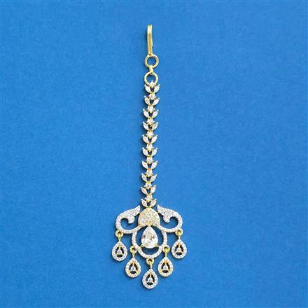 Cubic Zirconia Classic Tikka With 2tone Plating