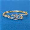 Cz Openable Kada With 2 Tone Mehndi Rhodium Plating