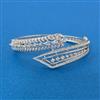 Cz Openable Kada With 2 Tone Rhodium Plating