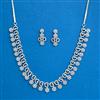 Cz Classic Necklace With 2 Tone Rhodium Plating