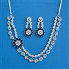 Cubic Zirconia Classic Necklace SetWith Rhodium Plating