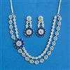 Cubic Zirconia Classic Necklace SetWith Rhodium Plating