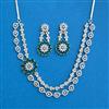 Cubic Zirconia Classic Necklace SetWith Rhodium Plating