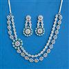 Cubic Zirconia Classic Necklace SetWith Rhodium Plating