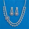 Cubic Zirconia Classic Necklace SetWith Rhodium Plating