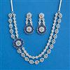 Cubic Zirconia Classic Necklace SetWith Rhodium Plating